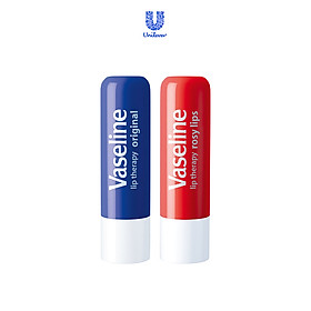 Bộ 2 son dưỡng môi Vaseline dạng thỏi 4.8g: Mềm Mịn và Hồng Xinh