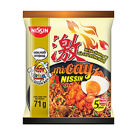 (COMBO 5 GÓI) MÌ CAY NISSIN - Mì Xào Gà Cay Trứng Muối 71g
