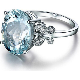 Combo Nhẫn Màu Bạch kim đính đá, kiểu dáng kim cương, kèm hộp đựng lót nỉ