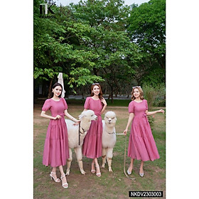 Đầm Dài Xếp Tầng NK Fashion Thiết Kế Hoa Eo Cách Điệu Phong Cách Đơn Giản Chất Vải Mềm Mịn Thoáng Mát NKDV2303003