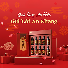 Set quà tặng 10 chai HONGSAMJIN GOLD hỗ trợ tăng cường sức đề kháng và bồi bổ cơ thể 100ml