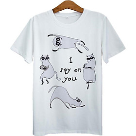 Áo Thun Nam In Chồn Hôi I Spy On You ASAA060 - Trắng