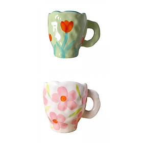 2pcs Ceramic Coffee Mugs Cups Breakfast Juice Milk Water Cups