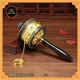 Mua Kinh Luân cầm tay Om Mani Padme Hum - Bánh xe Mani Kinh Luân Tây Tạng cầu bình an  tài lộc