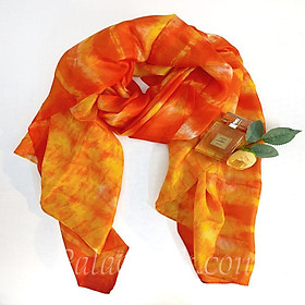 Khăn Lụa Tơ Tằm Palacesilk màu cam #mềm mượt#nhẹ#thoáng, 100% silk, kích thước  90*90cm