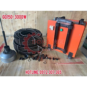 Máy thông tắc cống lò xo GQ-150B, công suất tối đa lên đến 3000W