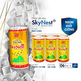 [Lốc 6 lon x 190ml] Nước Yến Sào SkyNest 3% Tổ Yến thật, Giải khát nhanh gọn, Tốt cho sức khỏe