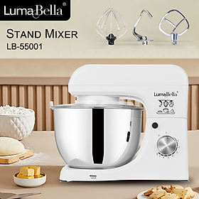 Máy trộn bột, nhào bột để bàn Lumabella LB-55001 công suất lớn 2000W, cối inox 6.2L trộn bột, nhào bột tự động - HÀNG CHÍNH HÃNG