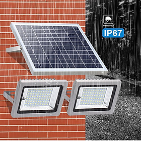 Đèn led năng lượng mặt trời SL-388 công suất 30w - một tấm pin 35x35cm - 2 đèn led mỗi bên - cảm biến ánh sáng tự động bật ban đêm tắt ban ngày - lắp trong nhà hoặc ngoài trời