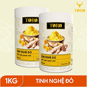 Bộ 2 Hũ Tinh bột nghệ đỏ TORO Curcumin -100% tinh nghệ đỏ từ Dak Lak - 500g/ hũ
