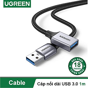 Cáp nối dài USB 3.0 dây bện độ dài từ 0.5-2m UGREEN US115 - Chính hãng