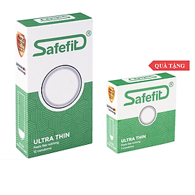 Bao cao su Safefit Ultra Thin hộp 12 cái tặng hộp 3 cái