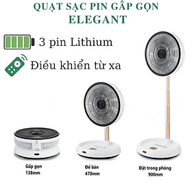 Mua Quạt Sạc Pin Gấp Gọn Elegant Điều Khiển Từ Xa Thương Hiệu Đức - Hàng nhập khẩu
