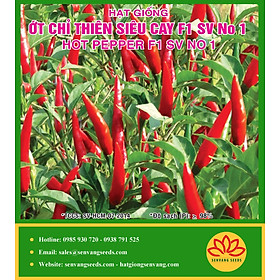Hạt Giống Ớt Chỉ Thiên Siêu Cay F1 SV No 1 Gói 0.1gram Sen Vàng