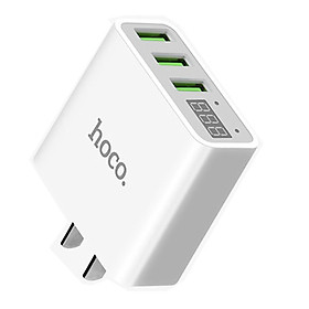 Mua Củ Sạc Điện Thoại  Hoco C15 - 3 Cổng USB 3A + Tặng Kèm 01 Cáp Sạc IPhone - Hàng Chính Hãng