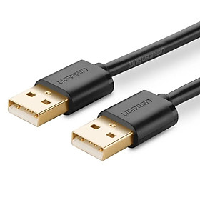 Cáp tín hiệu USB 2.0 2 đầu đực đầu mạ vàng 24k dài 0.5M màu đen UGREEN USB10308Us102 Hàng chính hãng
