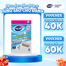 Bông Lau Thay Thế MyJae Đài Loan Sợi Microfiber Dành Cho Cây Lau Nhà 3 Lần Vắt 33cm x 12cm
