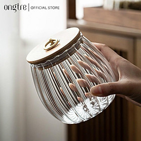 Mua Lọ thuỷ tinh nắp gỗ tre ONGTRE cao cấp đựng gia vị  hạt khô  hôp đựng thực phẩm dung tích 300ml  400ml