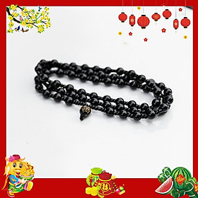 Vòng chuỗi hạt đeo tay phong thủy cho nam nữ đá Obsidian phát lộc VT0009 - phát tài