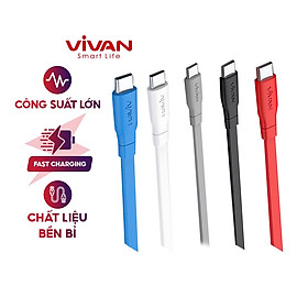 Mua Cáp Sạc nhanh USB to Type-C Vivan CBC100S Nhực PVC Dẹt 1m (Giao màu ngẫu nhiên) - HÀNG CHÍNH HÃNG