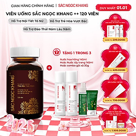 Viên uống Sắc Ngọc Khang ++ (120 viên) giúp trẻ hóa Làn da làm mờ sạm nám tàn nhang hiệu quả, tăng cường tính đàn hồi cho làn da, hỗ trợ cải thiện và phục hồi da bị lão hóa vượt trội