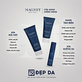 Combo Đẹp Da Magnet Men Care Sữa Rữa Mặt Nam 100ml & Mặt Nạ Tẩy Tế Bào Chết 70ml & Sữa Dưỡng Da 50ml