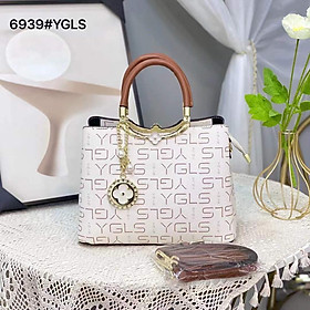 Túi xách nữ công sở size A5 thời trang vintage họa tiết monogram da PU Y6939