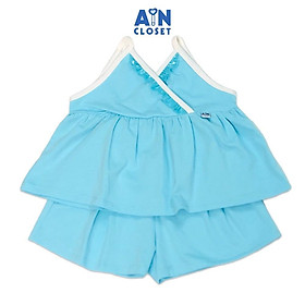 Bộ quần áo ngắn bé gái Xanh sky sát nách thun cotton - AICDBG6NPY7Z - AIN Closet