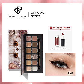Bảng Phấn Mắt Perfect Diary 12 Màu 14g Hiệu Ứng Ánh Kim Mịn Kèm Cọ Trang Điểm