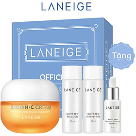 Kem dưỡng trắng da làm mờ đốm nâu Laneige Radian - C Cream 30ml + Tặng Bộ dưỡng trắng da Laneige White Dew 3 món