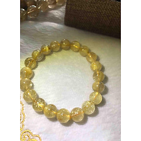 Vòng Thạch Anh Tóc Vàng Cao Cấp Nhuyễn 10mm Nữ Mệnh Kim Thổ Thuỷ Đá Thiên Nhiên