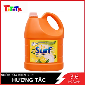 Nước Rửa Chén Surf Hương Tắc Can 3.6kg (Cam)