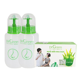 Combo Bình rửa mũi Dr.Green, Đầu rửa silicone mềm mại