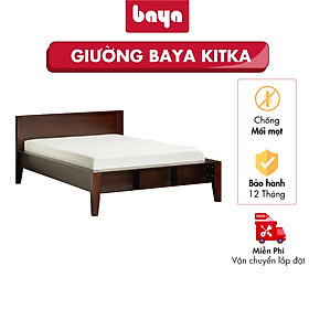 Mua Giường Ngủ Đơn Phong Cách Cổ Điển BAYA KITKA Thiết Kế Nhỏ Gọn Với Chiều Dài 2m  Chiều Rộng 1m2 Phù Hợp Cho Một Người Ngủ  Phần Khung Và Chân Làm Từ Gỗ Cao Su Bền Chắc 5042