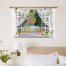 Mua Decal Dán Tường Cửa Sổ Con Đường Mùa Thu Binbin PK258 (90 x 60 cm)