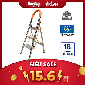 Thang Ghế Chữ A Gấp Gọn 3 bậc Ameca - Thang gia đình, thang thắp hương - Chiều cao 75cm - AMG-3IN