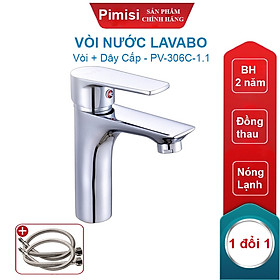 Mua Vòi Nước Lavabo Pimisi PV-306C-1 Nóng Lạnh 1 Lỗ  Cho Chậu Rửa Mặt Treo Tường - Âm Bàn Đá Thuộc Nhà Vệ Sinh | Chính Hãng