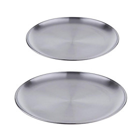 2x Stainless BBQ Meat Fruit Plates For Kitchen Restaurant Wedding Party