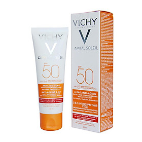 Kem Chống Nắng Bảo Vệ Và Giúp Giảm Các Dấu Hiệu Lão Hóa Vichy Capital Ideal Soleil Anti-Ageing SPF50+ UVB+UVA 50ML