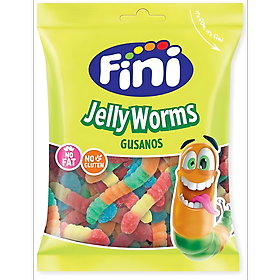 Kẹo dẻo Fini Jelly Worms Sâu chua 90g Vị Trái Cây