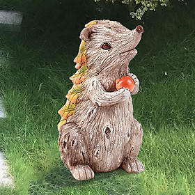 Cute Small Hedgehog Ornament Garden Decoration Crafts Statue Figurine Sculpture Resin Photo Prop for Cabinet Outdoor Tabletop Pond Home