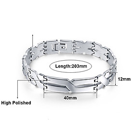 Lắc tay nam inox thời trang kiểu chữ X phong cách trangsucpt màu trắng trangsucpt thép không gỉ PTLTNA103