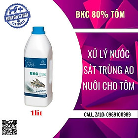 VEMEDIM BKC 80% tôm, dùng sát trùng nước, diệt tảo độc ao nuôi tôm, chai 1lit - Lonton store