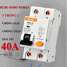 Cầu Dao Chống Giật 2 Pha Dobo Electric Korea (40A - 30mA) - Trắng