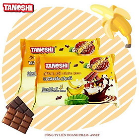 BÁNH XỐP TANOSHI VỊ SÔ CÔ LA CHUỐI 100G 10 GÓI