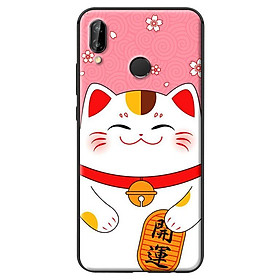 Ốp in cho Huawei Nova 3E Mèo Nền Hồng - Hàng chính hãng