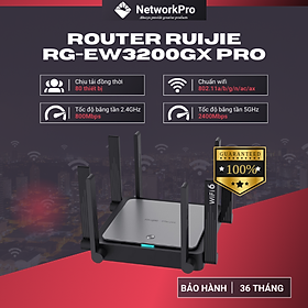 Router WiFi 6 Ruijie RG-EW3200GX PRO Hàng Chính Hãng – Băng Tần Kép, Tốc Độ 3200Mbps, Chịu Tải 192 User