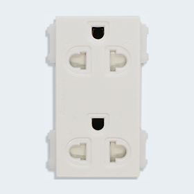 Ổ cắm đôi 3 chấu có màn che