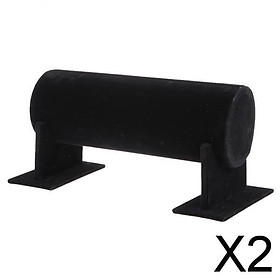 2xVelvet T-Bar Headband Holder Retail Shop Jewelry Display Stand Rack Black