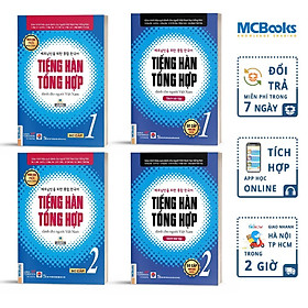 Combo 4 Cuốn Tiếng Hàn Tổng Hợp Sơ Cấp 1 và 2 Bản Màu - Học Kèm App Và Khóa Học Online